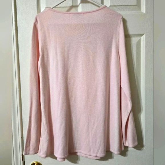 Mercer Street Studio Light Pink Beaded Pearl & Rhinestone Neckline Sweater, EUC! - Picture 7 of 10